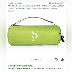 Camping blanket in travel bag
